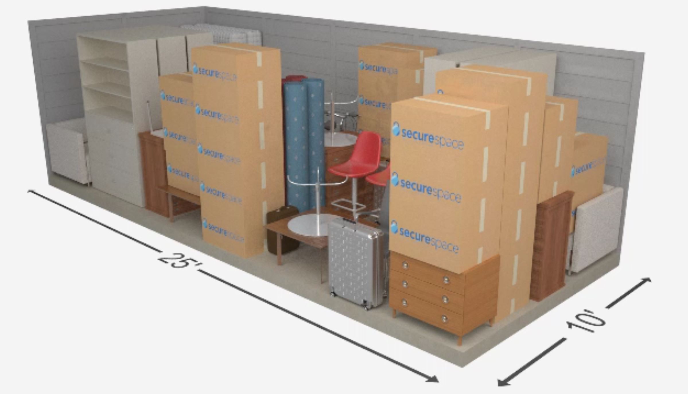 How Big Is A 10x25 Storage Unit 250 Sqft Similar To A 1 2 Car 