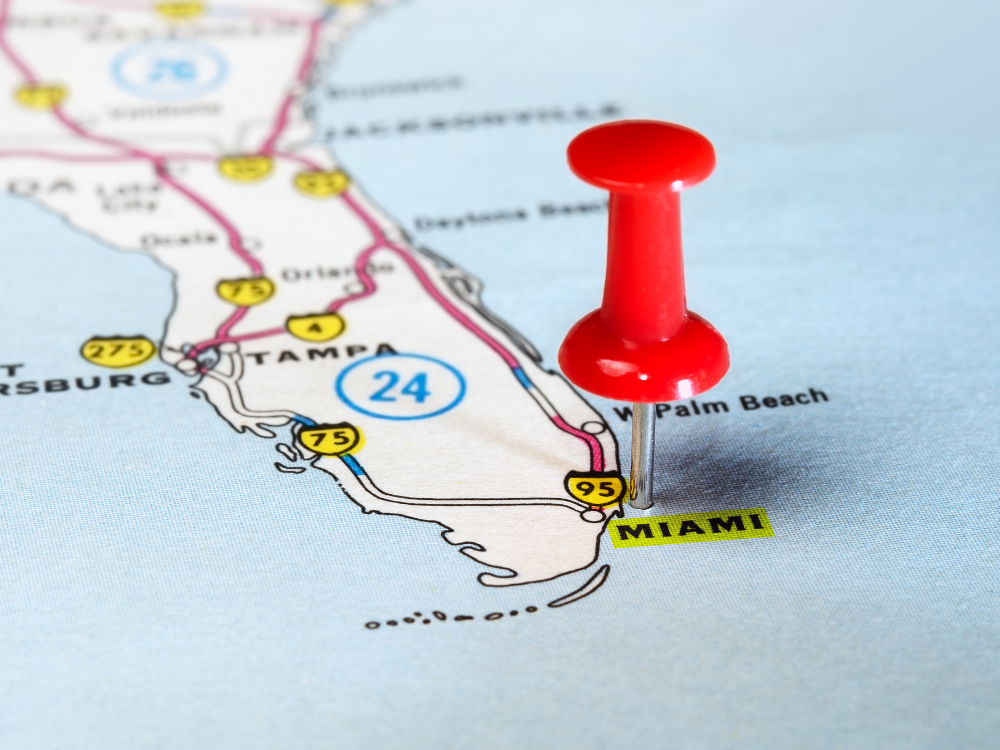 Distance Between Miami and Major Cities in Florida