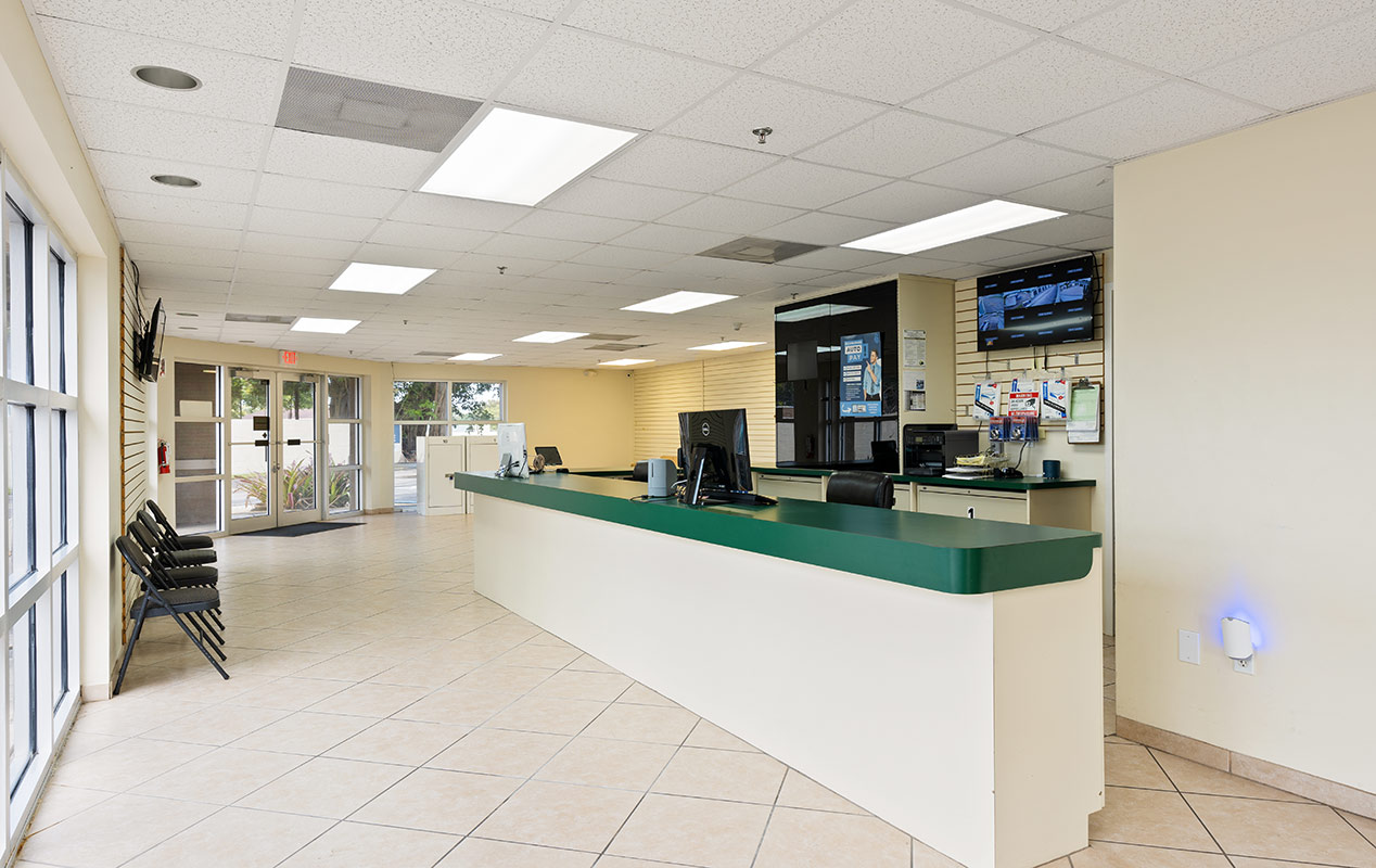 A welcoming lobby and workspace with free WiFi.