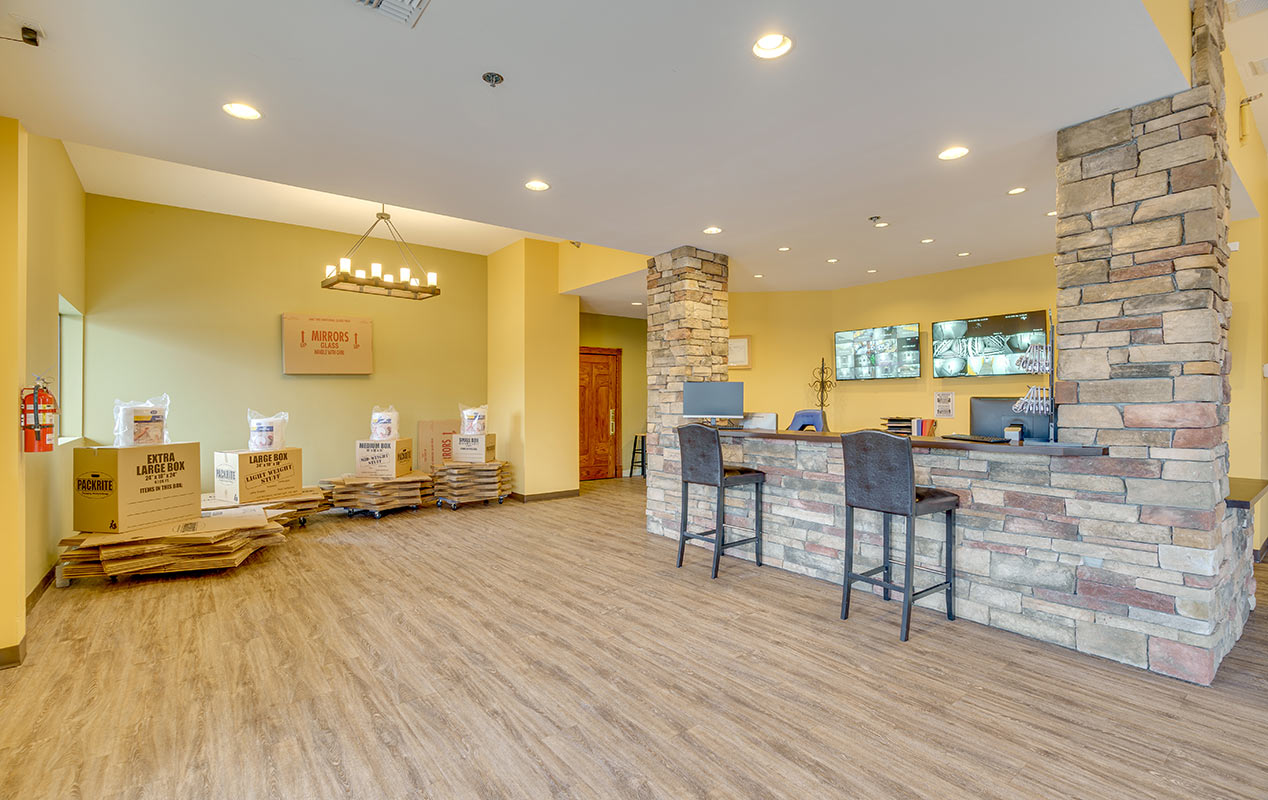 A welcoming lobby and workspace with free WiFi.