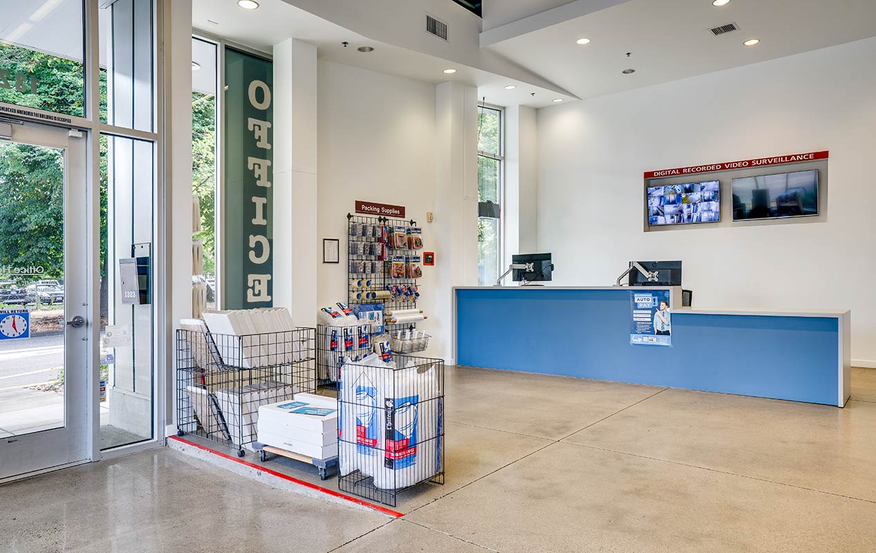 Packing supplies, boxes, and locks for your convenience.