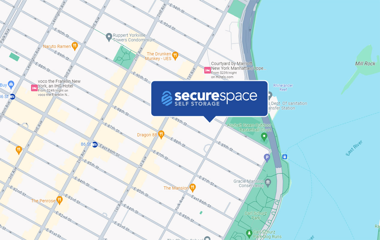 Conveniently located on E 90th St., between 1st Ave. and York Ave.